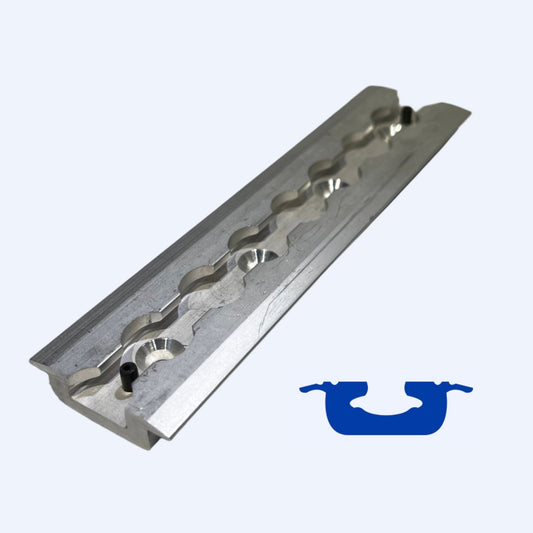 FE200763 | 8" L - Track Section, Flanged, with 1/4" Countersunk Mounting Holes - WheelchairStrap.com
