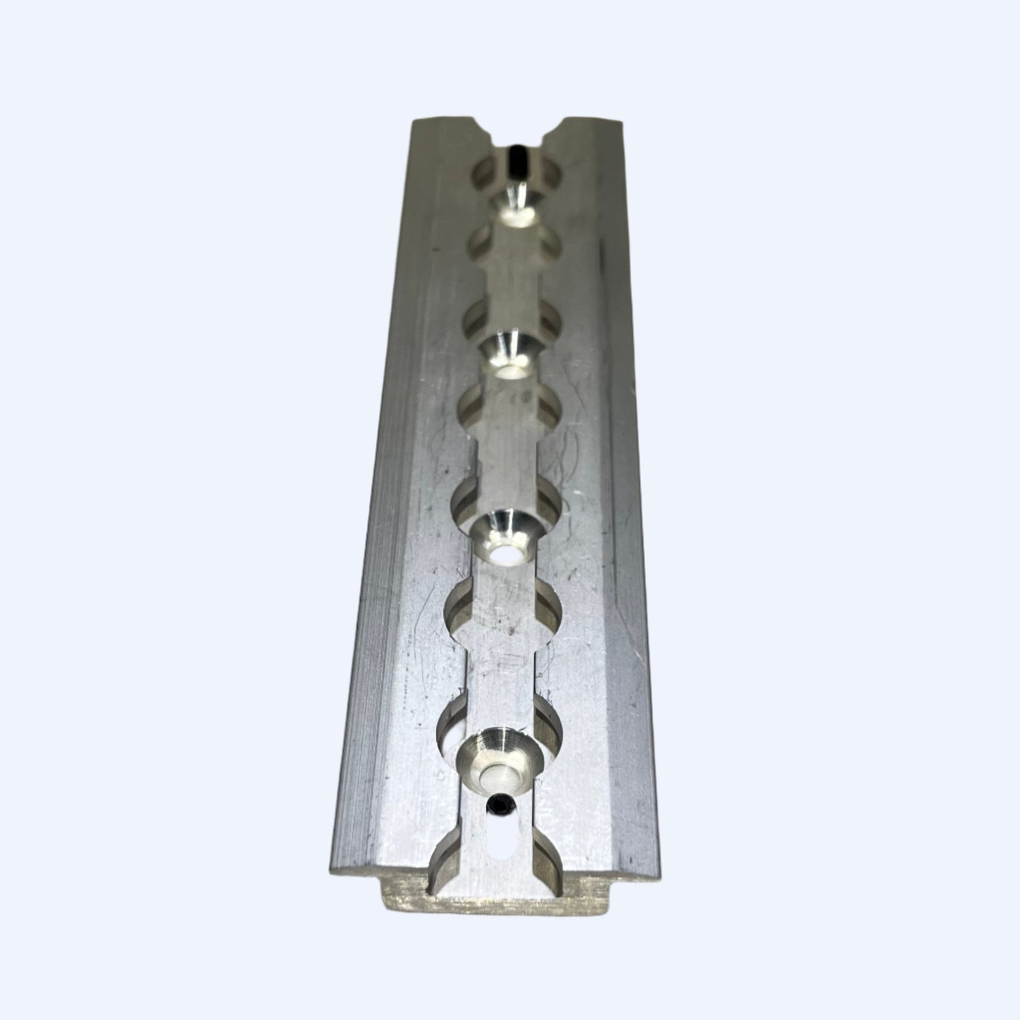 FE200763 | 8" L - Track Section, Flanged, with 1/4" Countersunk Mounting Holes - WheelchairStrap.com