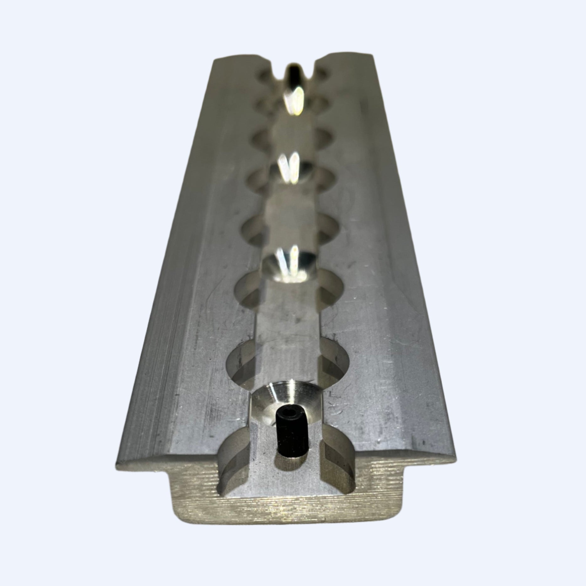 FE200763 | 8" L - Track Section, Flanged, with 1/4" Countersunk Mounting Holes - WheelchairStrap.com