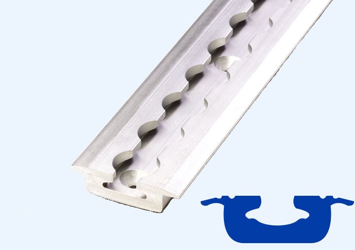 FEF753 - 01 | 100" L - Track Section, Undrilled | OMNI FLANGE SERIES - WheelchairStrap.com