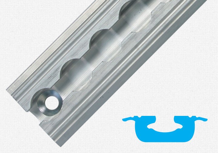 Omni L Track with 5/16" holes | Flange Series | LENGTH OPTIONS - WheelchairStrap.com