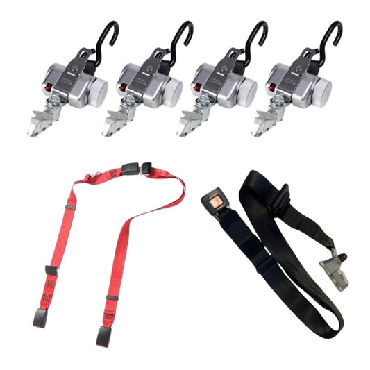 PROTEKTOR 2.0 SilverSeries – Set of 4 Retractors with Lap and Shoulder Belts | K530217-1010HL - WheelchairStrap.com