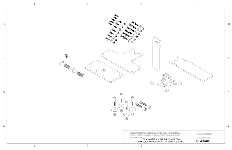 Q04BR060 | Pride Mobility Quantum Q6 Edge QLK Bracket - WheelchairStrap.com