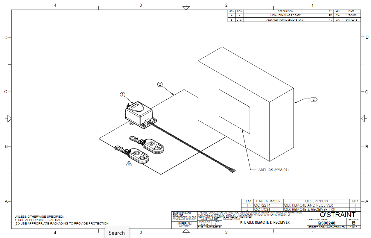 Q'Straint QLK - 150 Remote and Updated Receiver + ECM | QS00248 - WheelchairStrap.com