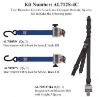 Sure - Lok | AL712S - 4C TITAN700 Retractor Kit w/Occupant Restraint S - Hooks | L - Track - WheelchairStrap.com