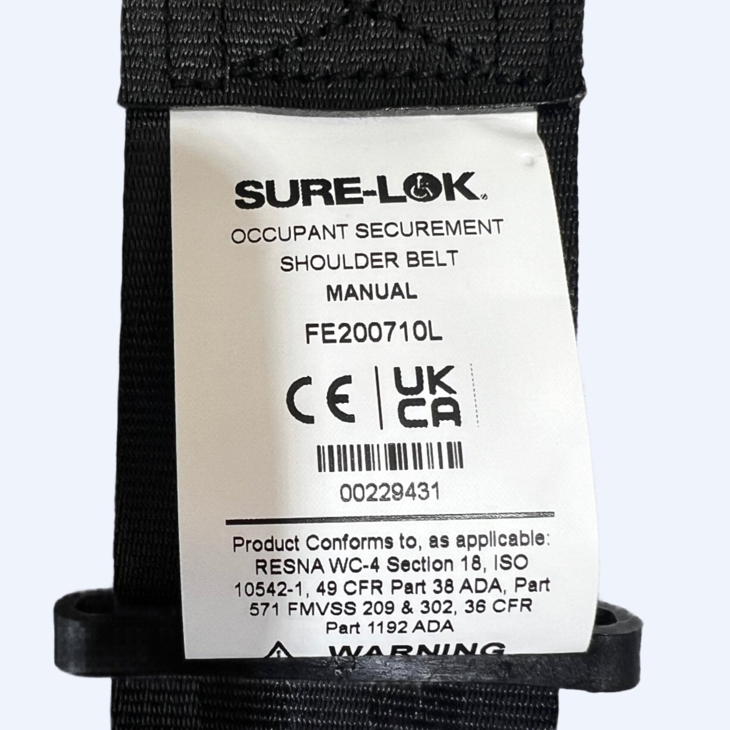 Sure - Lok | FE200710/FE200710L Non - Retractable Fixed Point Shoulder Belt - WheelchairStrap.com