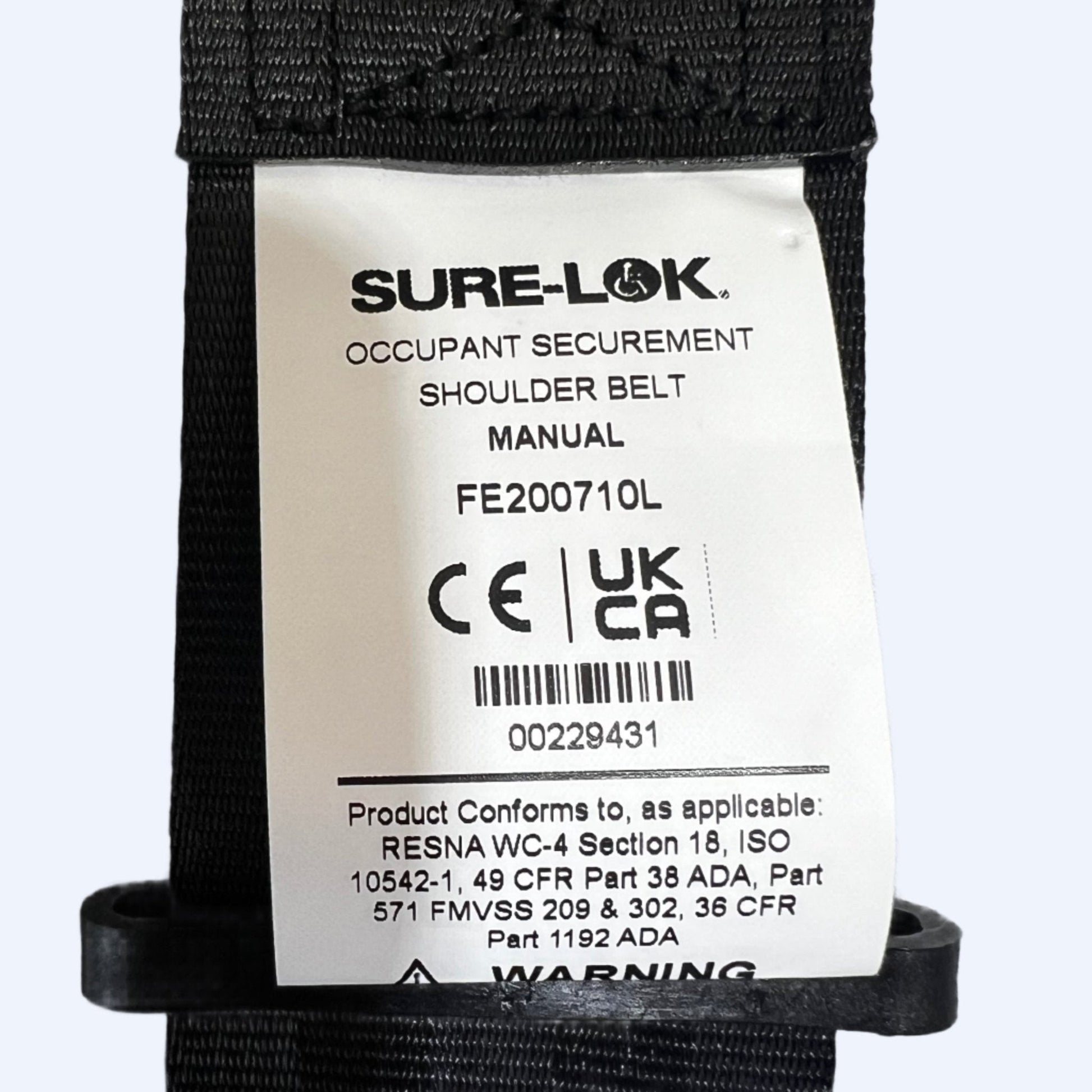 Sure - Lok | FE200710/FE200710L Non - Retractable Fixed Point Shoulder Belt - WheelchairStrap.com