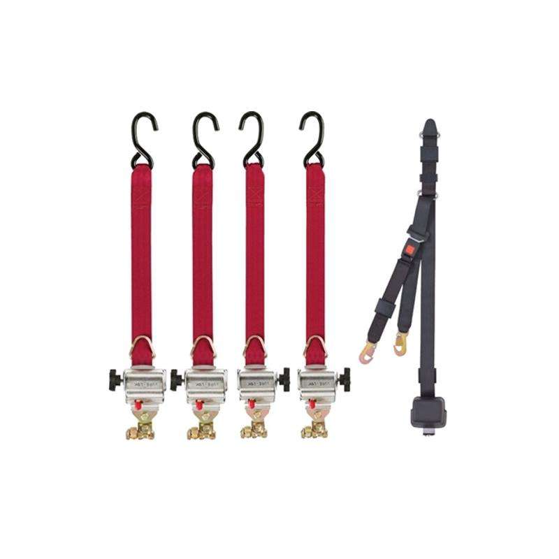 Sure-Lok | FF612S-4C-7 FF600 Retractor Kit S Hooks & Occupant Restraint 45° Mounting | FF612S-4C-7 - WheelchairStrap.com