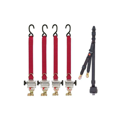 Sure-Lok | FF612S-4C-7 FF600 Retractor Kit S Hooks & Occupant Restraint 45° Mounting | FF612S-4C-7 - WheelchairStrap.com