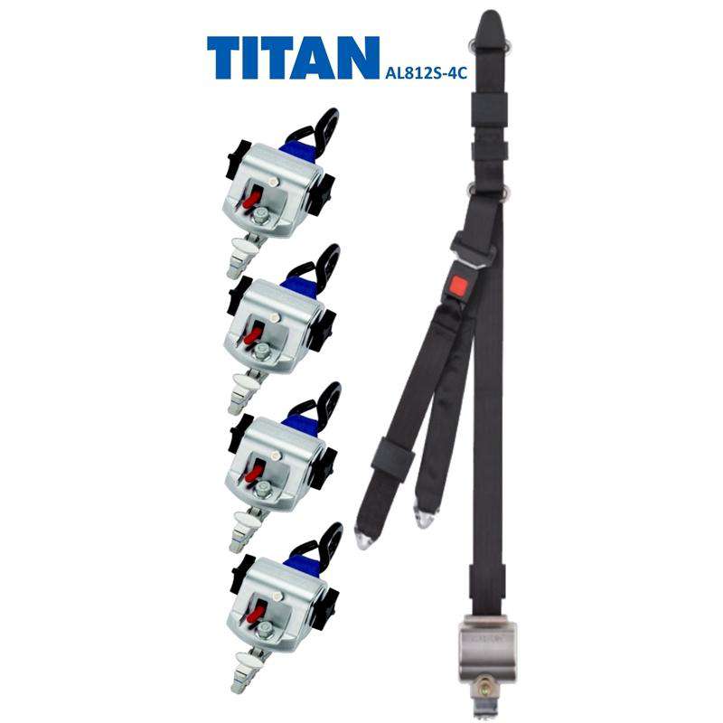 TITAN800 Retractor Kit with Occupant Restraint | S - Hooks & L - Track | AL812S - 4C - WheelchairStrap.com
