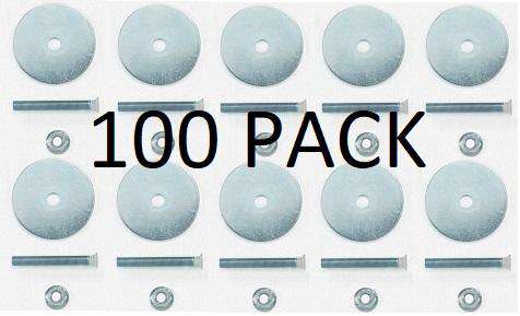Wheelchair 5/16" (8mm) Grade F835 Track Bolts with Washers & Nuts 100 Pack | FE201006 - WheelchairStrap.com