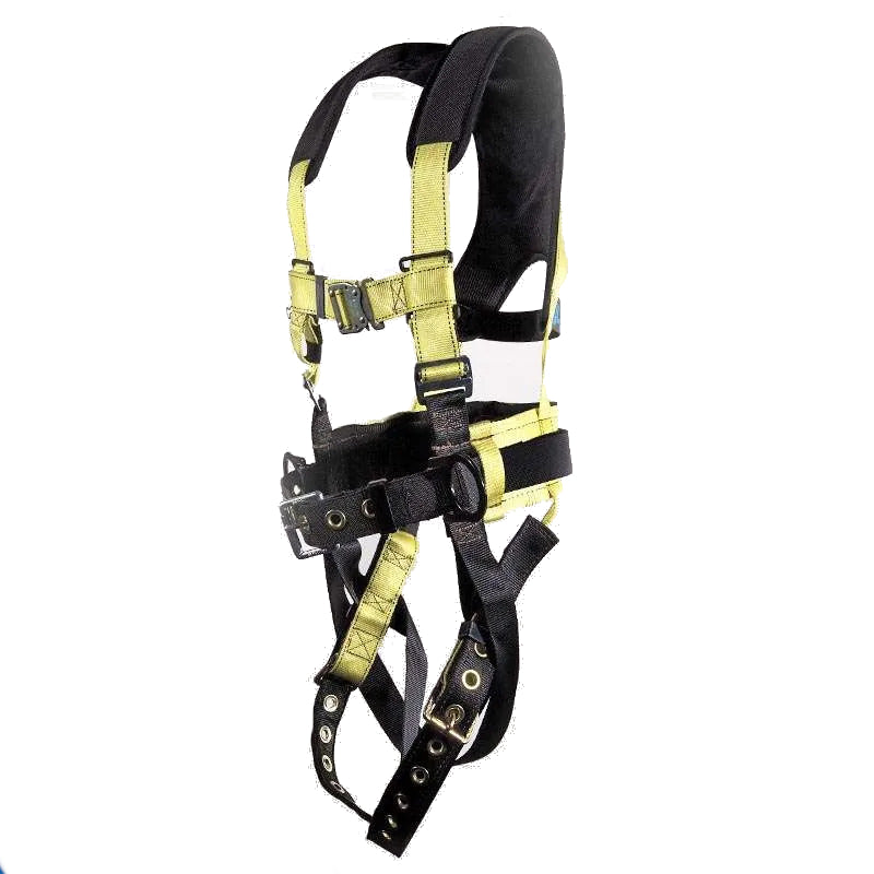 Full Body Harness w/ 3 D-Rings Tongue Buckle Legs, Chest Quick Release,Tool Belt and X-Pad