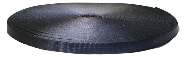 1 inch Black Polyester Webbing 1500 lbs