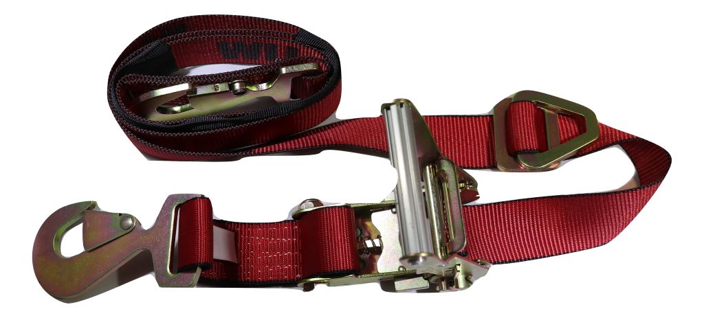 1 Custom HD Ratchet Strap with Snap Hooks, Loop and D-Ring