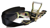 2" x 8 ft. Ratchet Axle Strap w/ Snap Hooks, Adjustable w/ Wear Sleeve - Black - ratchetstrap-com.myshopify.com