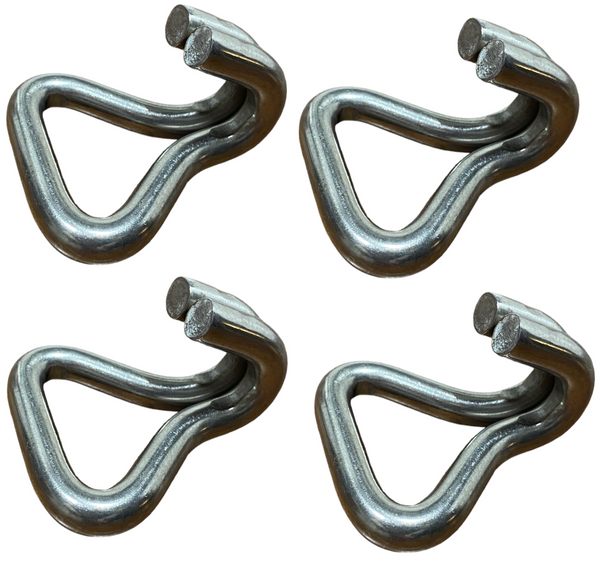 2 STAINLESS STEEL DOUBLE J HOOKS, 4 PACK