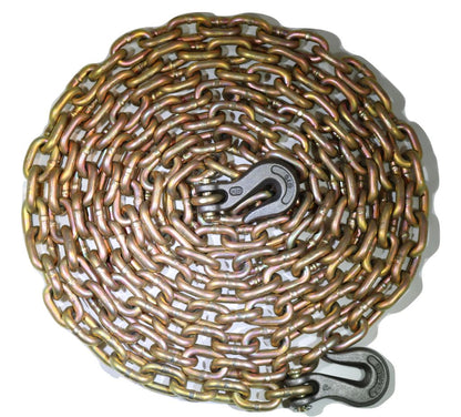 5/16" x 20 ft. Grade 70 Transport Chain w/ Clevis Grab Hooks, Made in USA - ratchetstrap-com.myshopify.com