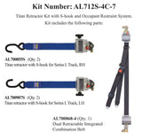 TITAN700 Retractor Kit with Occupant Restraint | S-Hooks & L-Track | AL712S-4C-7 - wheelchairstrap.com