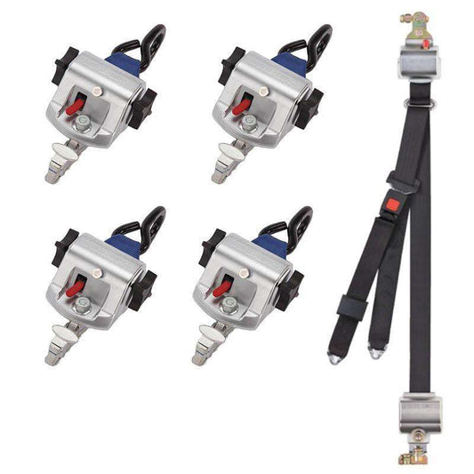 TITAN800 Retractor Kit with Dual Retractor Occupant Restraint | S-Hooks & L-Track | AL812S-4C-7 - wheelchairstrap.com