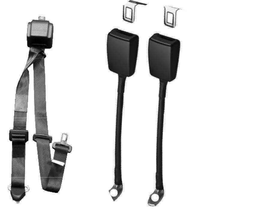 WAV Automatic 3 Point Belt with Height Adjuster and Two Flexible Buckles | H350233 - wheelchairstrap.com