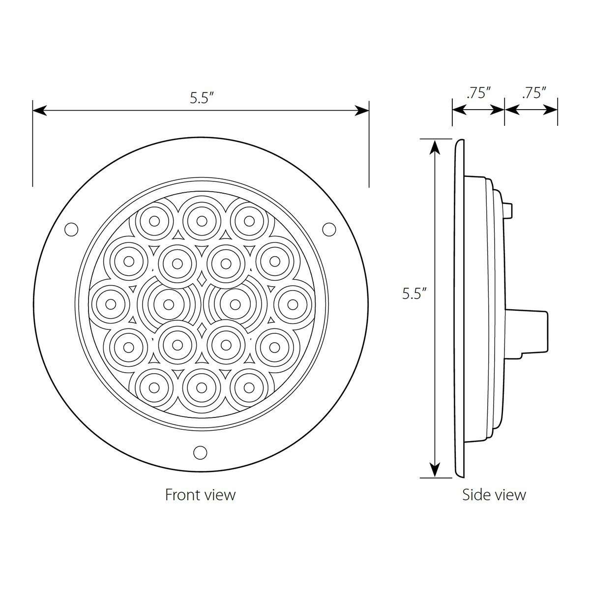 4" Round Stop Turn Tail 18 LED Sealed Light w/Flange - RED - ratchetstrap-com.myshopify.com
