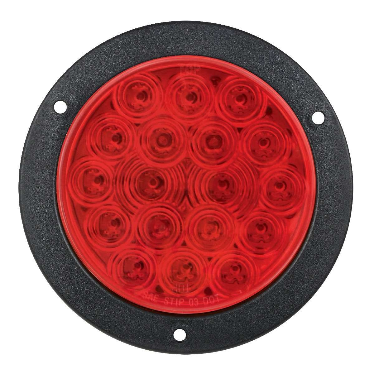 4" Round Stop Turn Tail 18 LED Sealed Light w/Flange - RED - ratchetstrap-com.myshopify.com