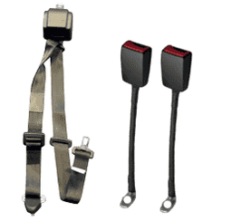 WAV Automatic 3 Point Belt with Height Adjuster & Two Flexible Buckles | H350233
