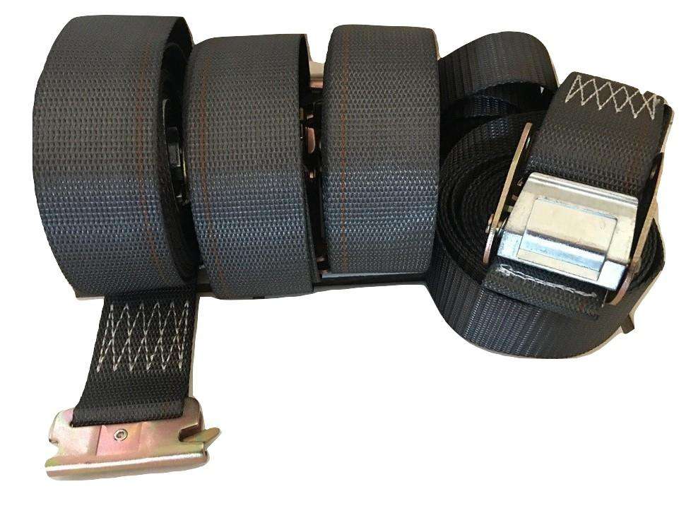 2" x 16 Ft Interior Van Cam Buckle E-Track Strap w/ Spring E Fittings 4 Pack | C16E