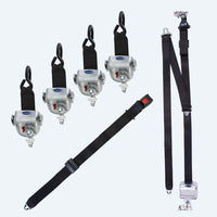 4 QRT-360 Retractors with L-Track Fittings and Retractable Lap & Shoulder Belt with L-Track and 131º