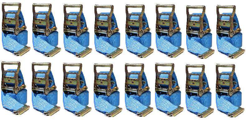 2 in x 20 ft Van Ratchet Strap Logistic E-Track w/ Spring E 16 Pack | R20EX16