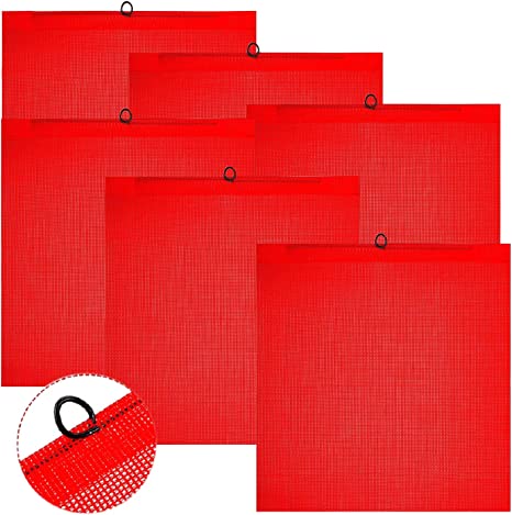 Mesh Flag Red Emergency Warning Wire Rod 6 PACK | RMFX6
