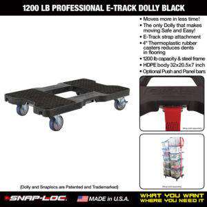 Snap-Loc 1200 lb Proffesional E-Track Dolly Black