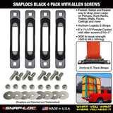 SNAPLOCS BLACK 4 PACK WITH ALLEN SCREWS | SLSB4FA