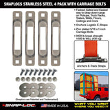 SNAPLOCS STAINLESS 4 PACK WITH CARRIAGE BOLTS | SLSS4FC