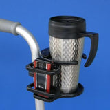 Combination Cell Phone / Adjustable Drink Holder for Mobility Products | A0015 - wheelchairstrap.com