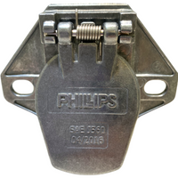 Phillips Ind. 7 Split Pin Socket with 2 Hole Mount Zinc Die-Cast | 15-720