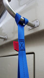 QTY 4 - 1 inch X 18 inch Blue Soft Tie Loops - Made in USA 4,500 lb. Break Strength Webbing - ratchetstrap-com.myshopify.com