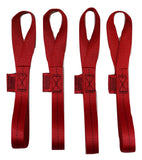 Qty 4 of Soft Tie Loops 12" Length / RED - ratchetstrap-com.myshopify.com