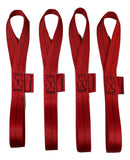 Qty 4 of Soft Tie Loops 12" Length / RED - ratchetstrap-com.myshopify.com
