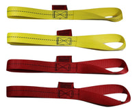 Qty 4 of Soft Tie Loops 12" Length / RED & YELLOW - ratchetstrap-com.myshopify.com