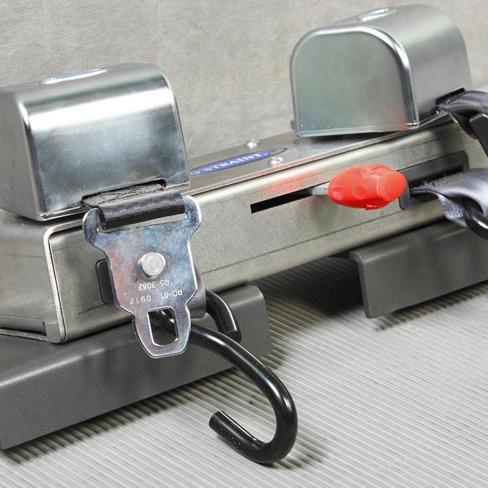 Q'UBE Fully Adaptable, Complete Bolt-in Wheelchair Securement - wheelchairstrap.com