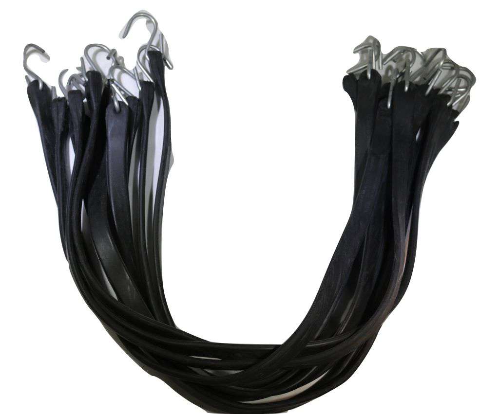 15 Inch Rubber Tarp Straps w/ Crimped S Hooks